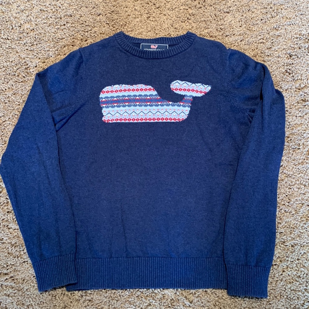 Boys’ Vineyard Vines Fair Isle Whale Sweater Size 8-10